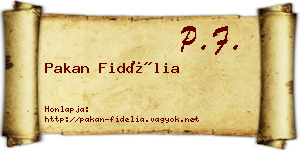 Pakan Fidélia névjegykártya